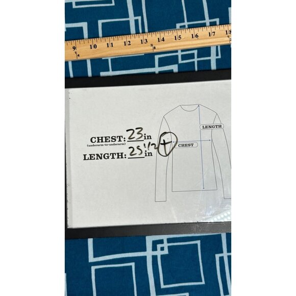 Chicos 3 Travelers XL 16/18 Blue Geometric Print 3/4 Sleeve Asymmetrical Top - Picture 6 of 9